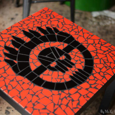 Table "Geek" Mad Max - 55x55 cm - Faïence